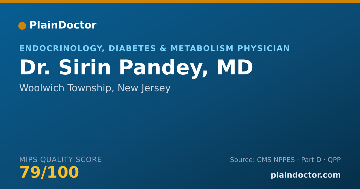 Shareable card for Sirin Pandey, MD - Endocrinology, Diabetes & Metabolism Physician, Woolwich Township, NJ