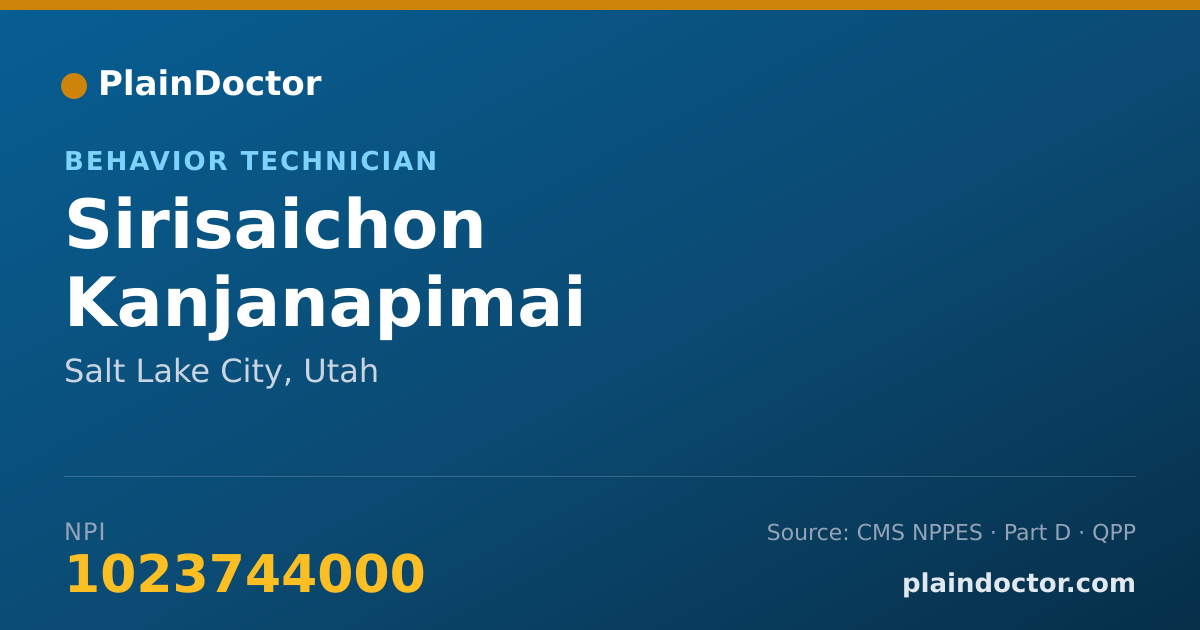 Shareable card for Sirisaichon Kanjanapimai - Behavior Technician, Salt Lake City, UT