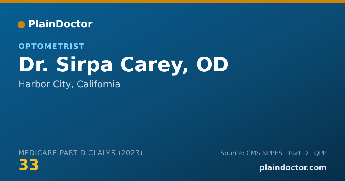 Shareable card for Sirpa Carey, OD - Optometrist, Harbor City, CA