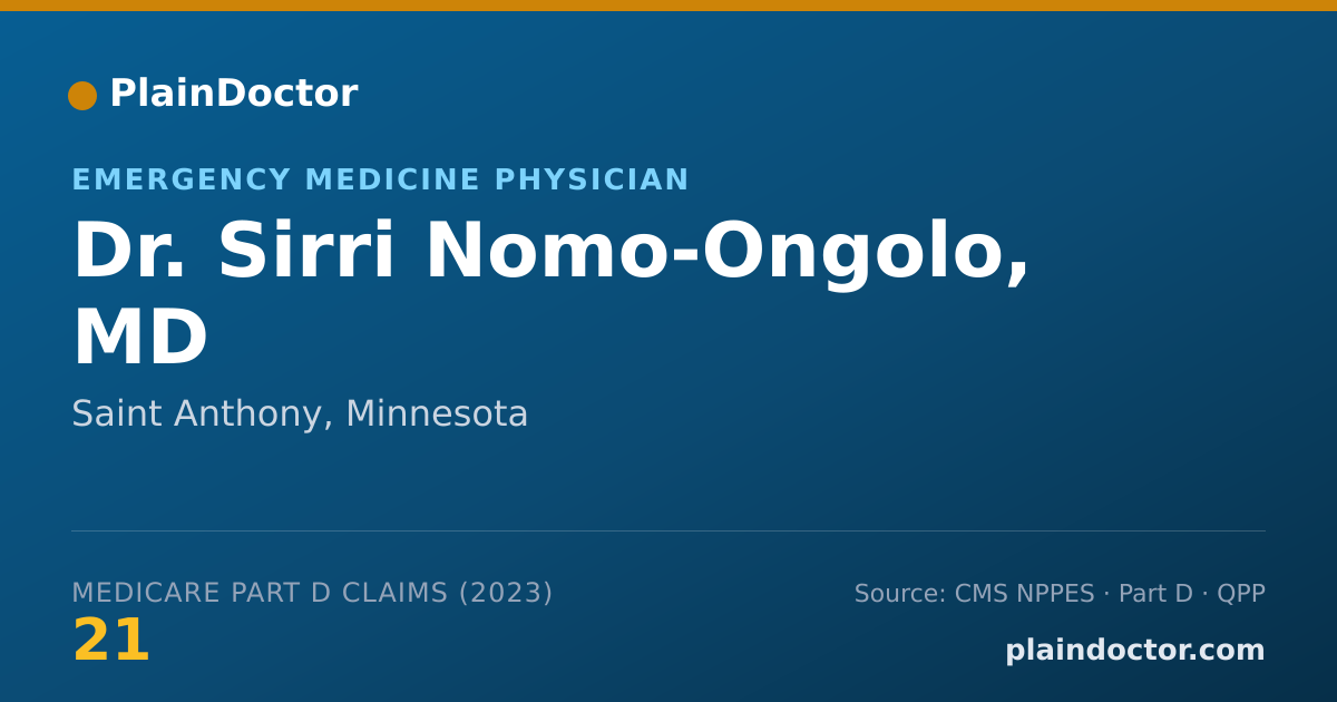 Shareable card for Sirri Nomo-Ongolo, MD - Emergency Medicine Physician, Saint Anthony, MN