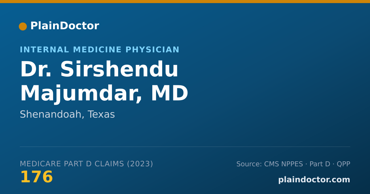 Shareable card for Sirshendu Majumdar, MD - Internal Medicine Physician, Shenandoah, TX