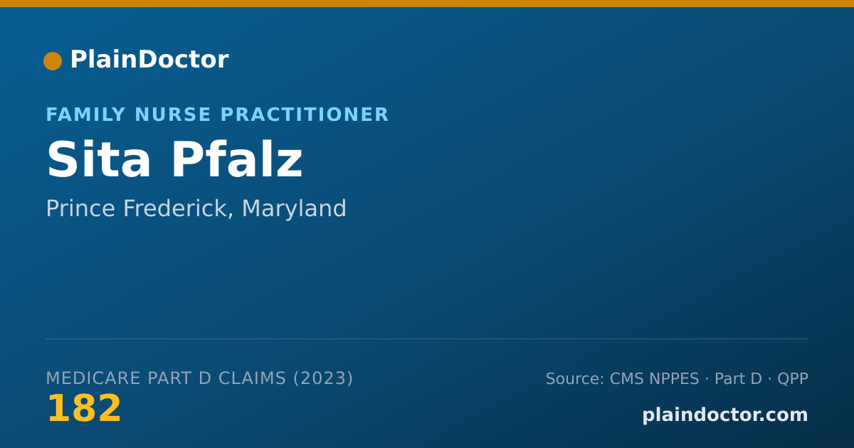Shareable card for Sita Pfalz - Family Nurse Practitioner, Prince Frederick, MD