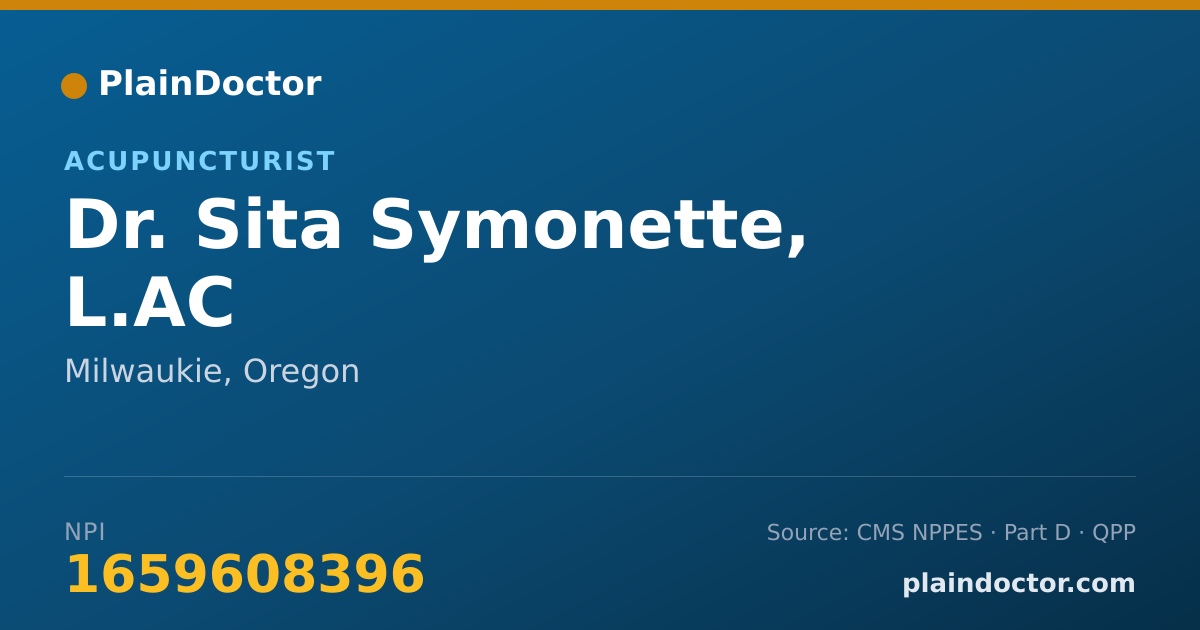 Shareable card for Sita Symonette, L.AC - Acupuncturist, Milwaukie, OR