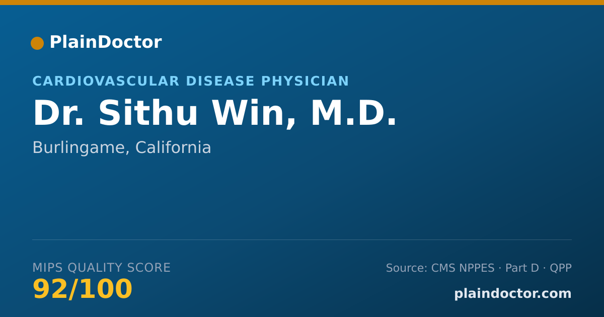 Shareable card for Sithu Win, M.D. - Cardiovascular Disease Physician, Burlingame, CA