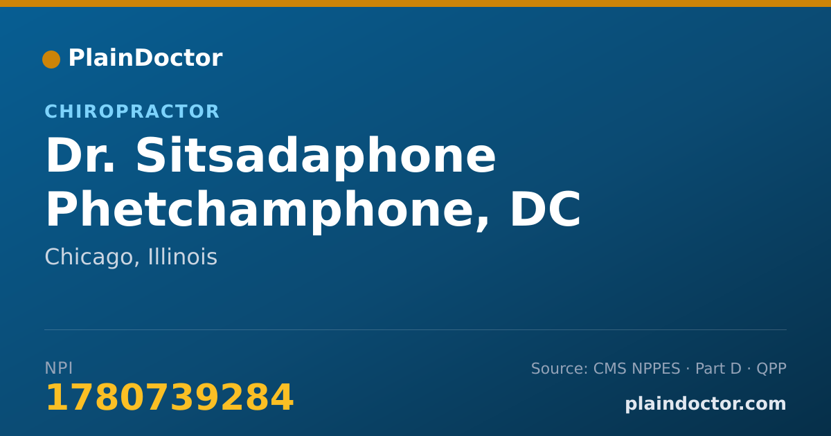 Shareable card for Sitsadaphone Phetchamphone, DC - Chiropractor, Chicago, IL