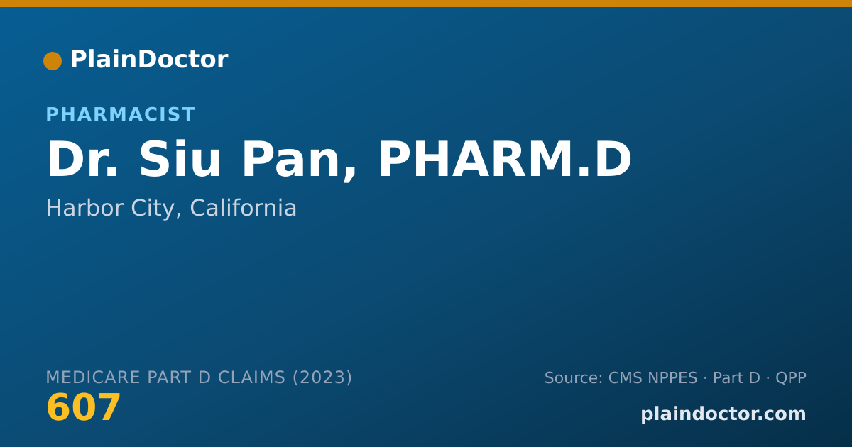Shareable card for Siu Pan, PHARM.D - Pharmacist, Harbor City, CA