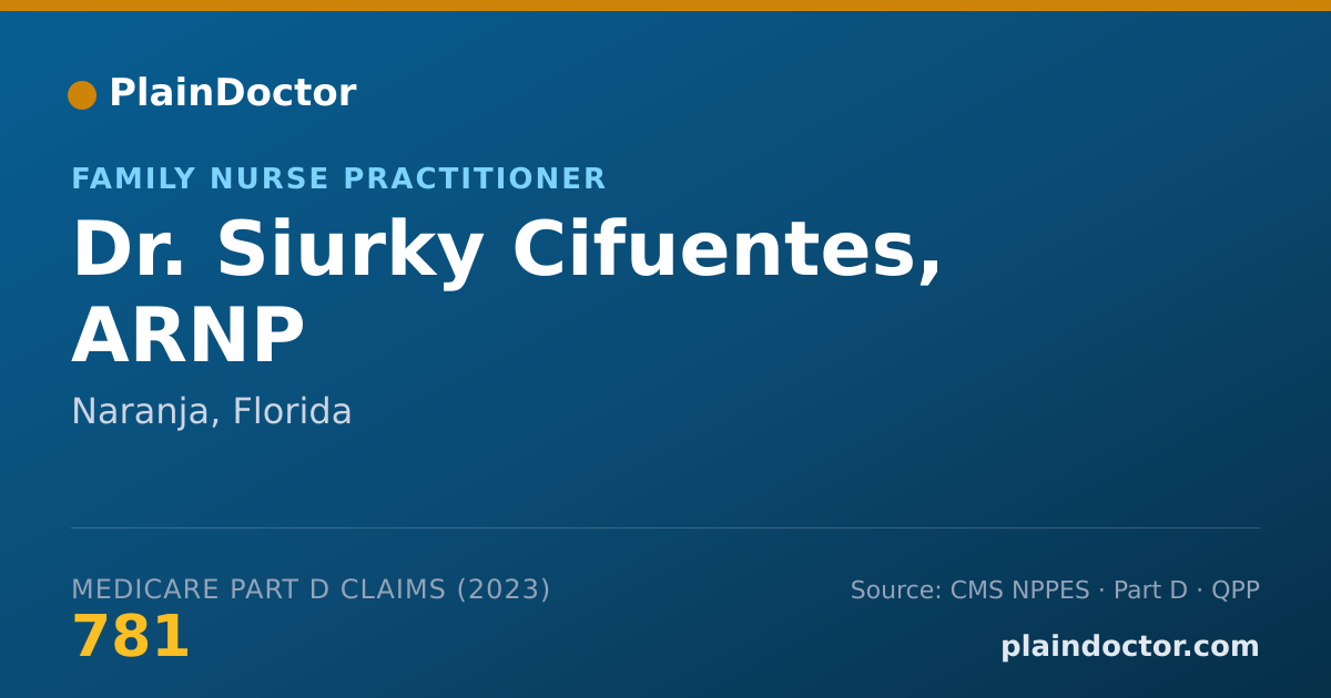 Shareable card for Siurky Cifuentes, ARNP - Family Nurse Practitioner, Naranja, FL