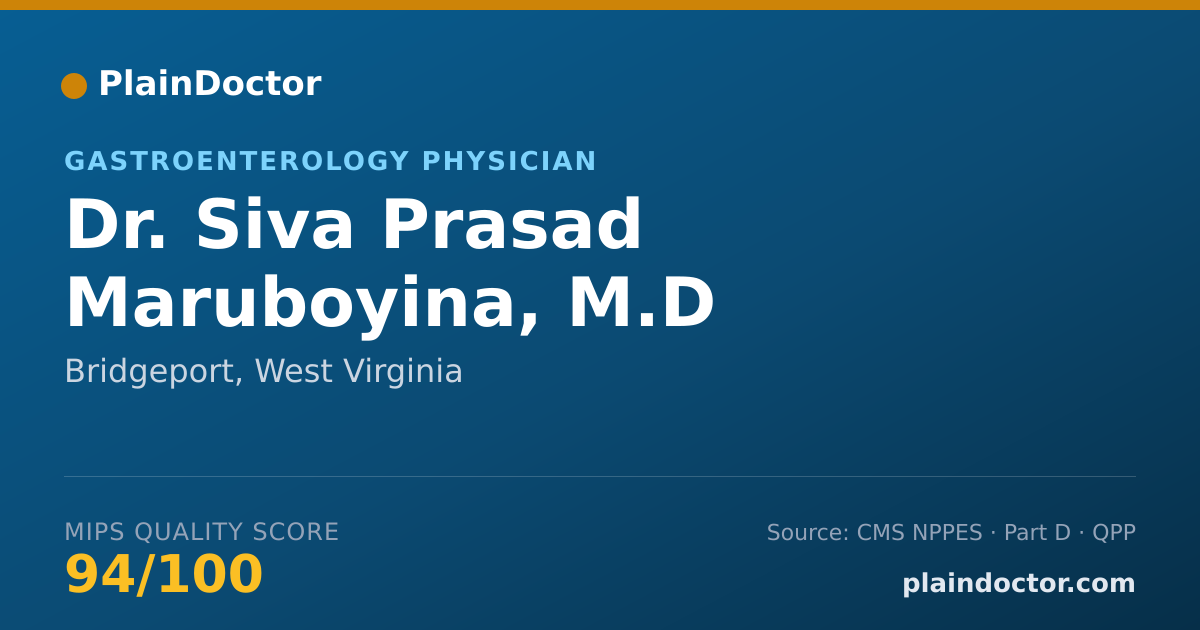 Shareable card for Siva Prasad Maruboyina, M.D - Gastroenterology Physician, Bridgeport, WV