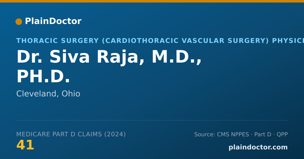 Shareable card for Siva Raja, M.D., PH.D. - Thoracic Surgery (Cardiothoracic Vascular Surgery) Physician, Cleveland, OH