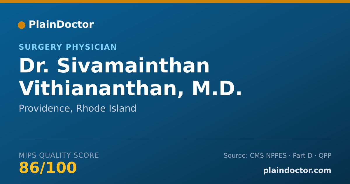 Shareable card for Sivamainthan Vithiananthan, M.D. - Surgery Physician, Providence, RI