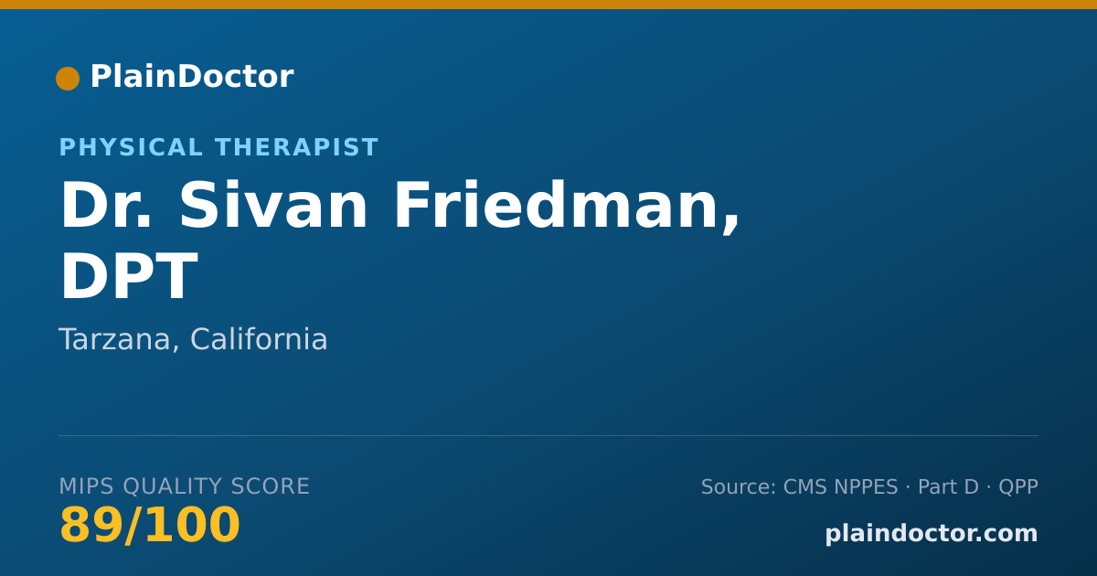 Shareable card for Sivan Friedman, DPT - Physical Therapist, Tarzana, CA