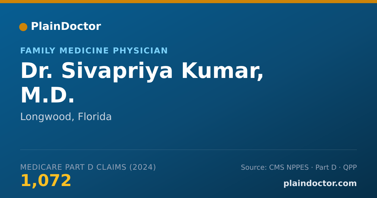 Shareable card for Sivapriya Kumar, M.D. - General Practice Physician, Longwood, FL