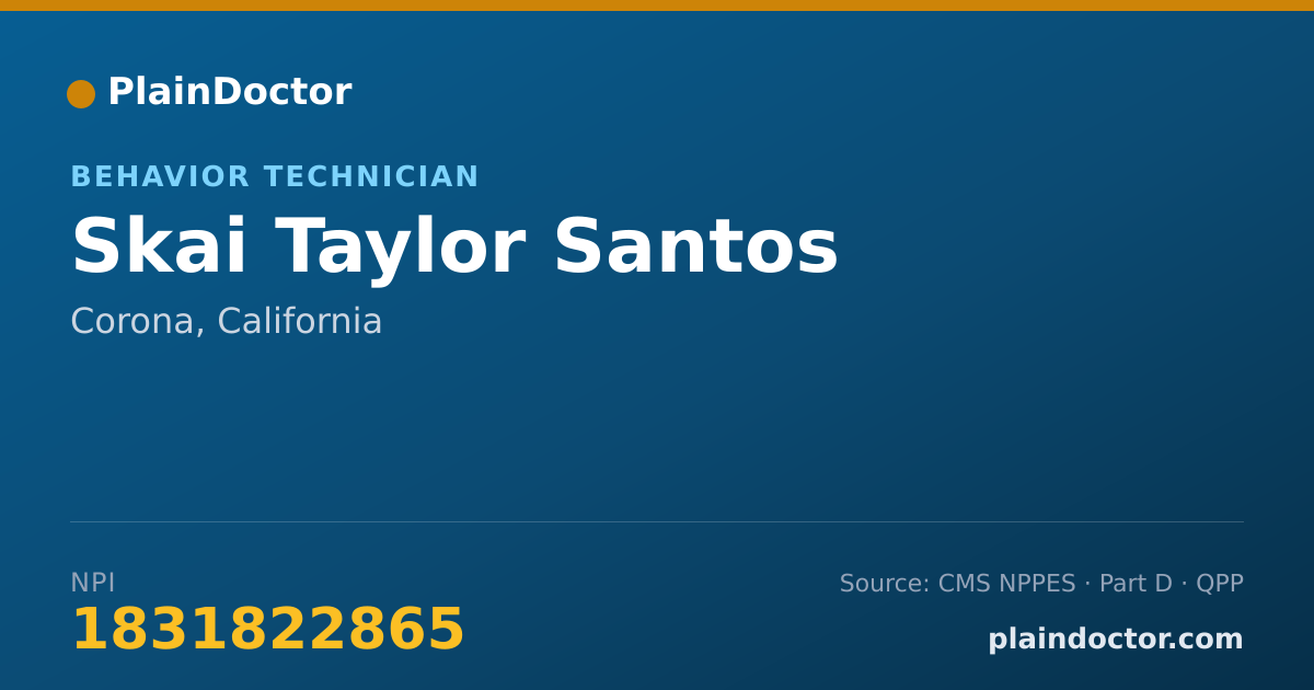 Shareable card for Skai Taylor Santos - Behavior Technician, Corona, CA