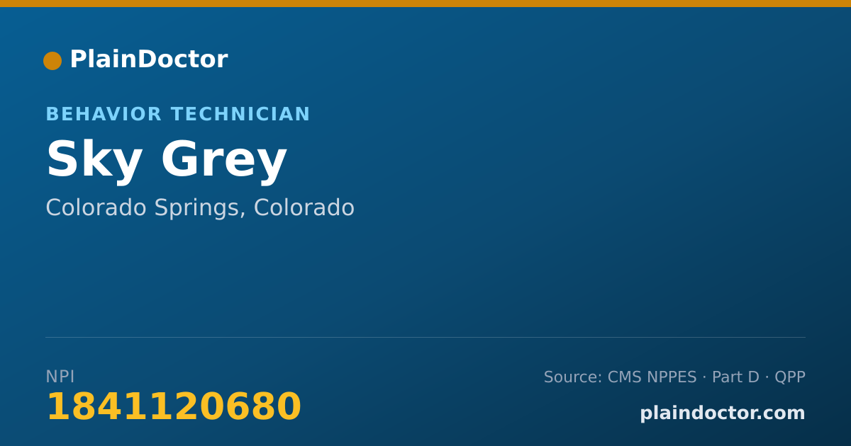 Shareable card for Sky Grey - Behavior Technician, Colorado Springs, CO