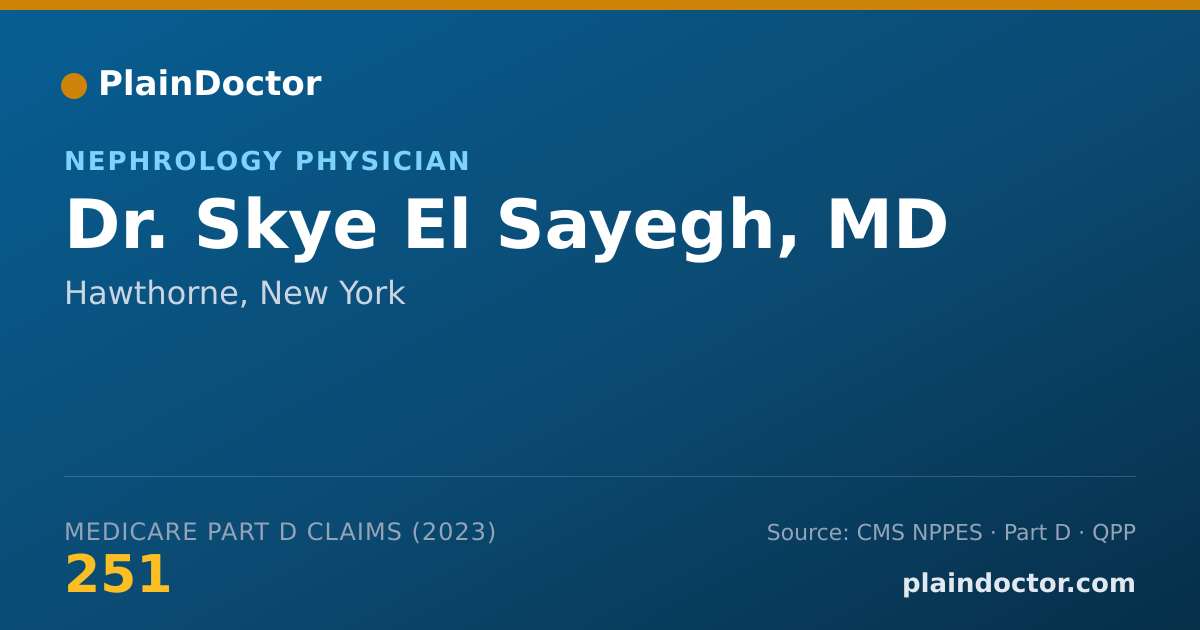 Shareable card for Skye El Sayegh, MD - Nephrology Physician, Hawthorne, NY