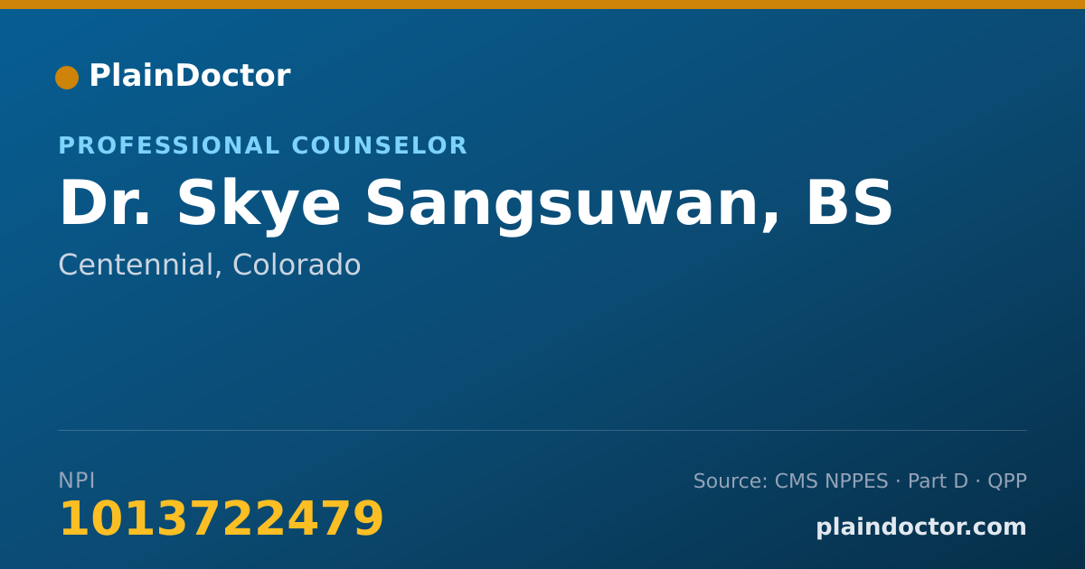 Shareable card for Skye Sangsuwan, BS - Professional Counselor, Centennial, CO