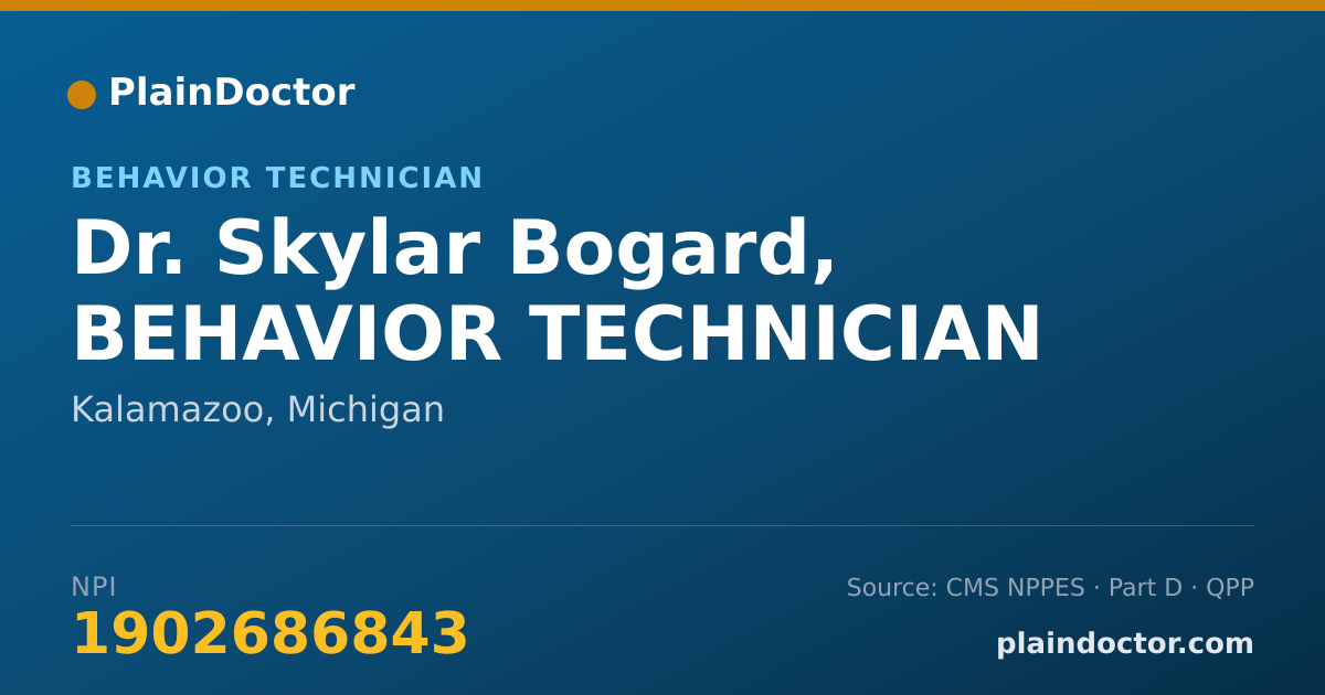Shareable card for Skylar Bogard, BEHAVIOR TECHNICIAN - Behavior Technician, Kalamazoo, MI