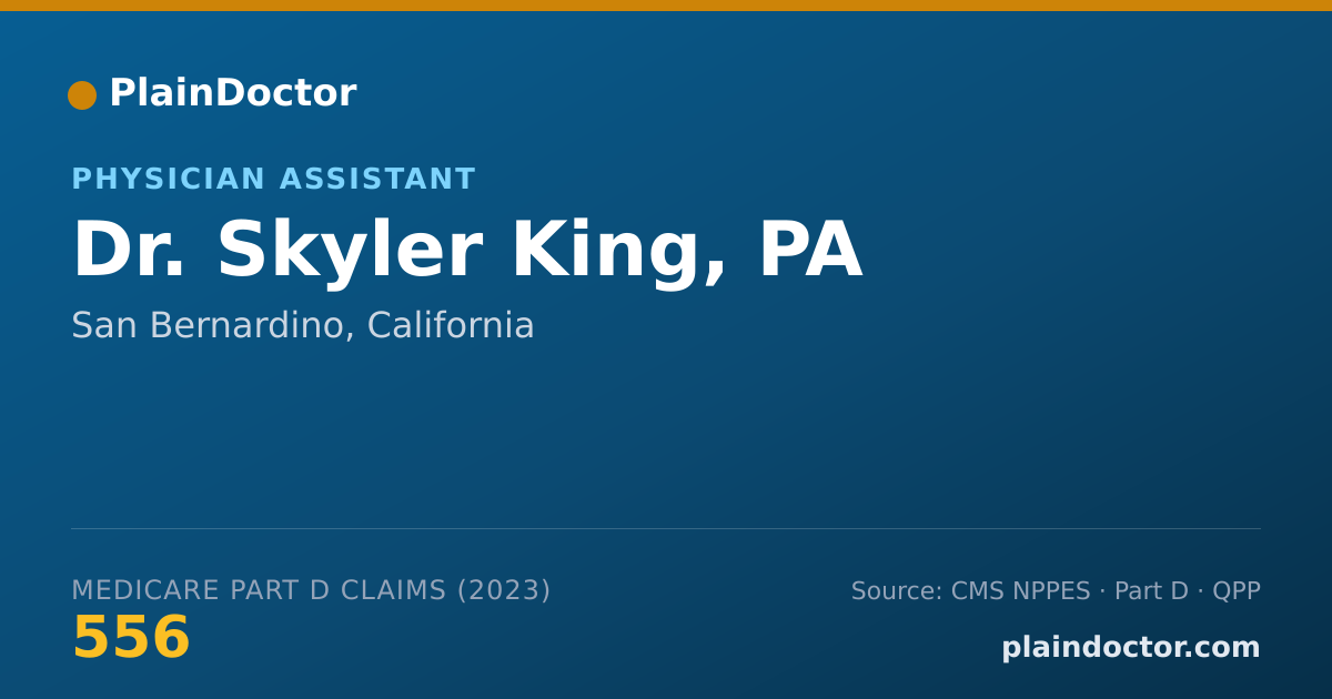 Shareable card for Skyler King, PA - Physician Assistant, San Bernardino, CA