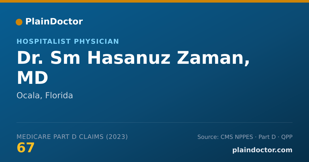 Shareable card for Sm Hasanuz Zaman, MD - Hospitalist Physician, Ocala, FL