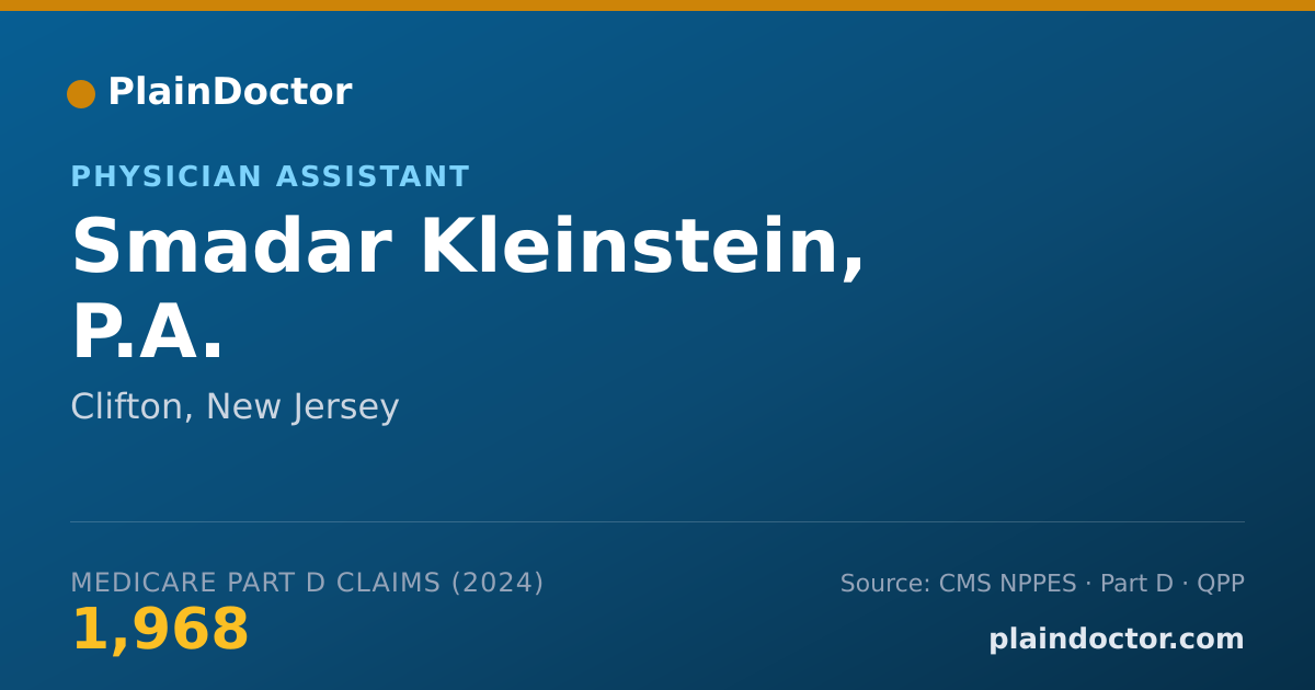 Shareable card for Smadar Kleinstein, P.A. - Physician Assistant, Clifton, NJ