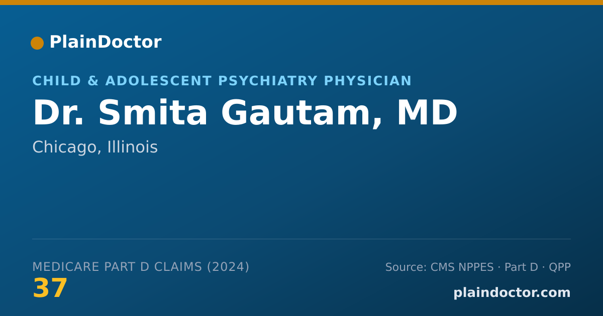 Shareable card for Smita Gautam, MD - Child & Adolescent Psychiatry Physician, Chicago, IL