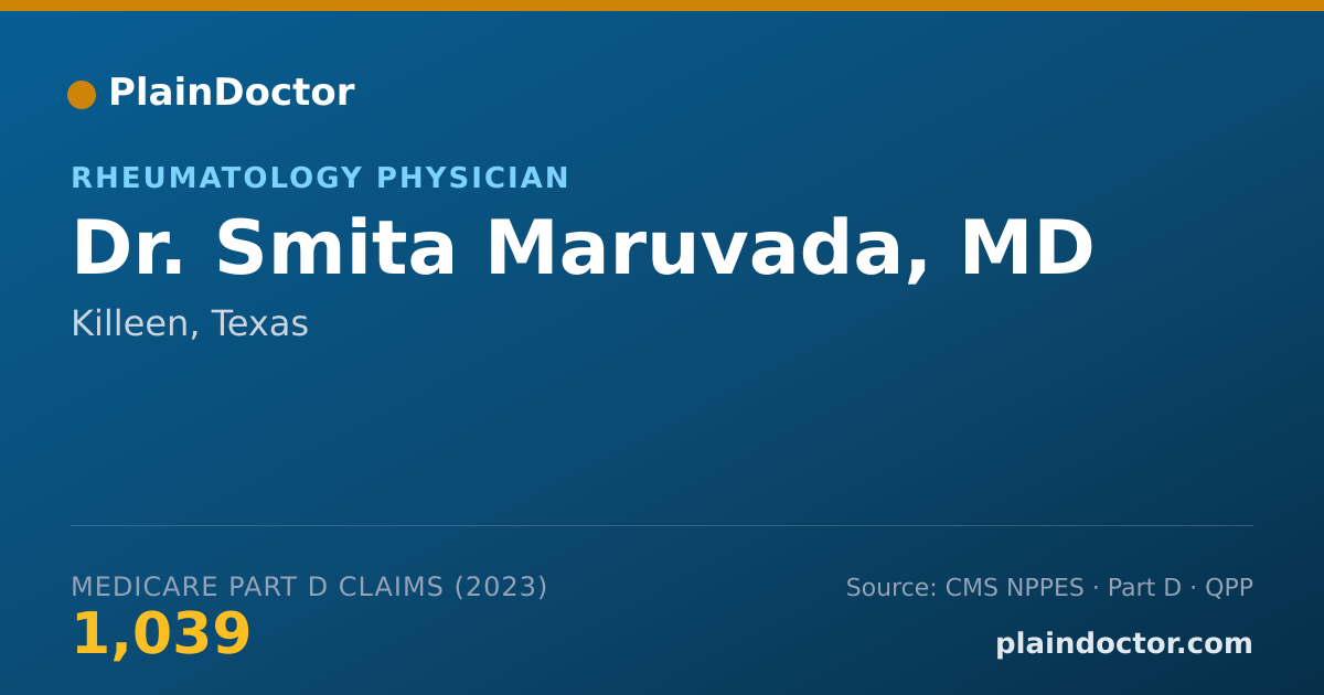 Shareable card for Smita Maruvada, MD - Rheumatology Physician, Killeen, TX
