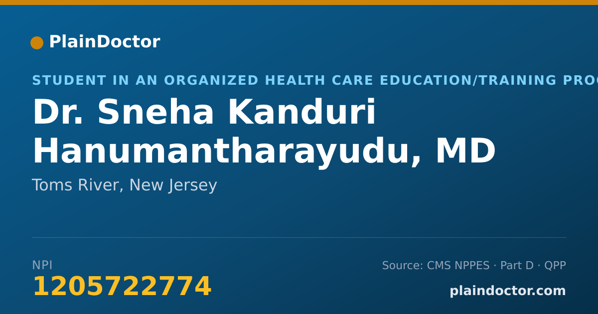 Shareable card for Sneha Kanduri Hanumantharayudu, MD - Internal Medicine Physician, Oneonta, NY