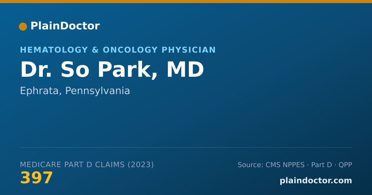 Shareable card for So Park, MD - Hematology & Oncology Physician, Ephrata, PA