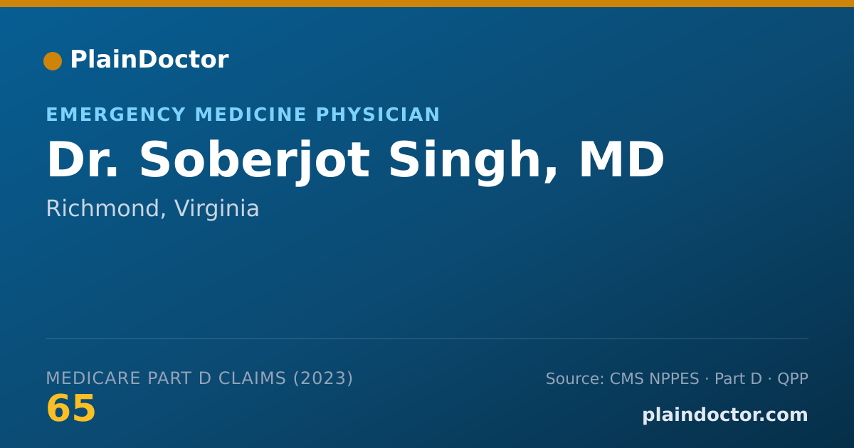 Shareable card for Soberjot Singh, MD - Emergency Medicine Physician, Richmond, VA