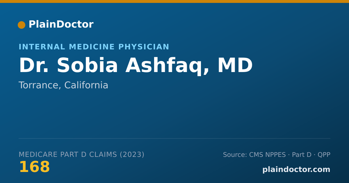 Shareable card for Sobia Ashfaq, MD - Internal Medicine Physician, Torrance, CA