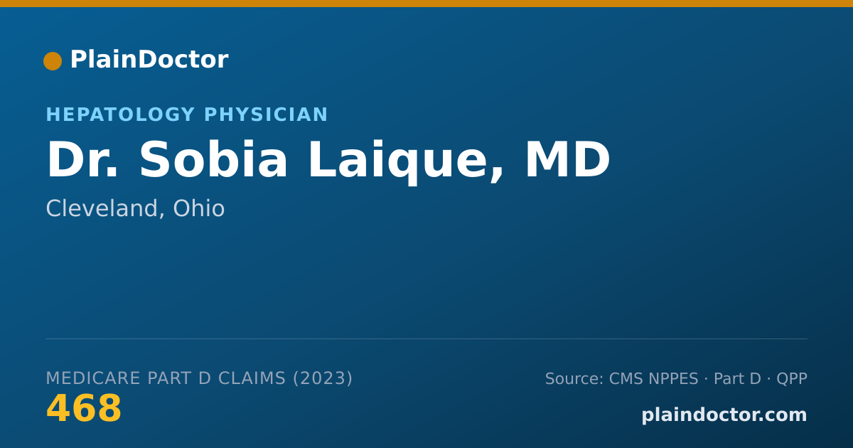 Shareable card for Sobia Laique, MD - Hepatology Physician, Cleveland, OH