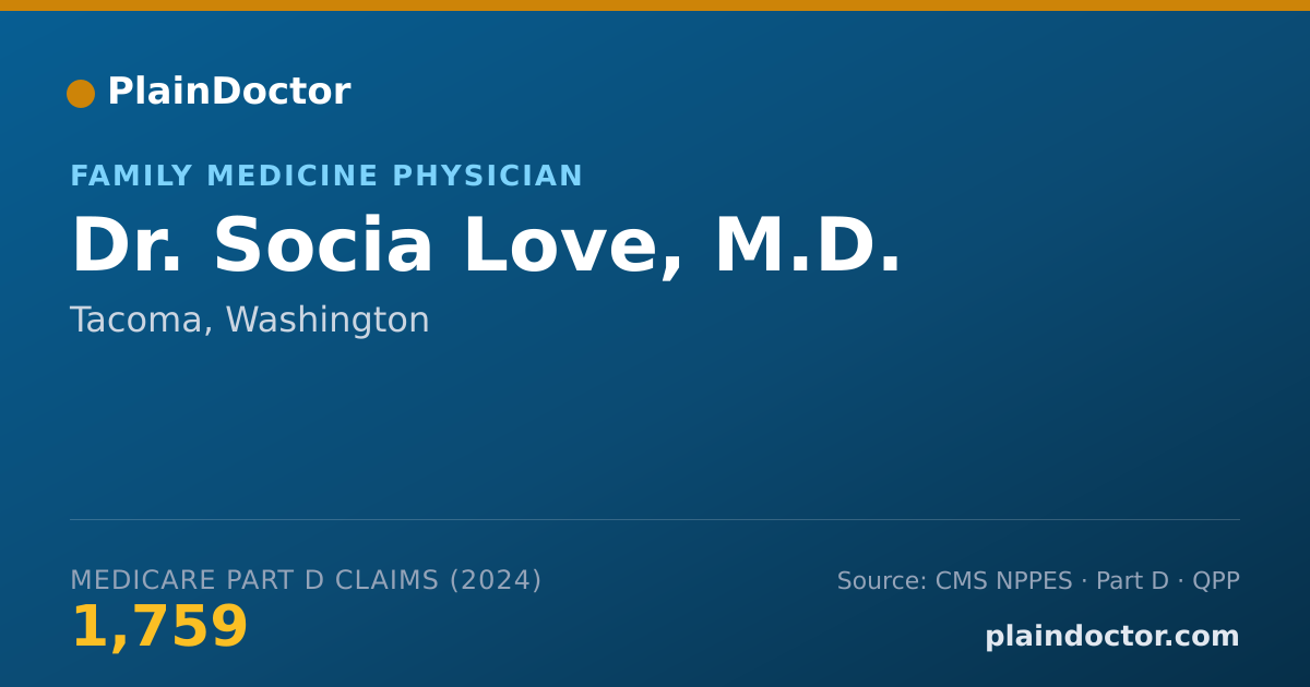 Shareable card for Socia Love, M.D. - Family Medicine Physician, Tacoma, WA