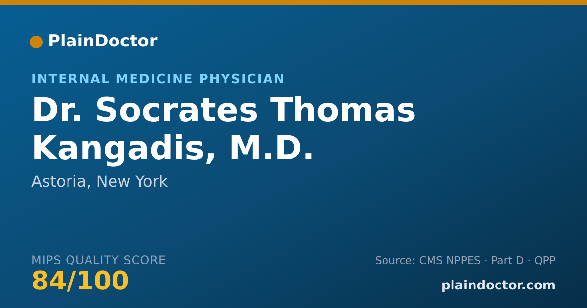 Shareable card for Socrates Thomas Kangadis, M.D. - Internal Medicine Physician, Astoria, NY