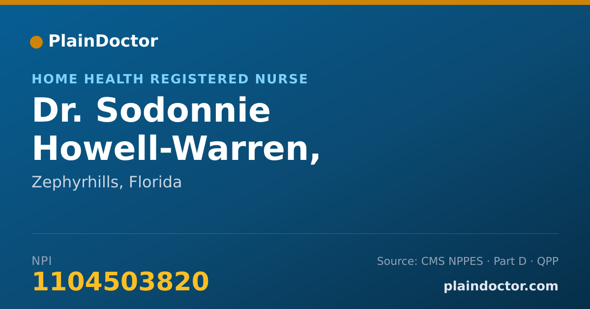 Shareable card for Sodonnie Howell-Warren, REGISTERED NURSE - Home Health Registered Nurse, Zephyrhills, FL