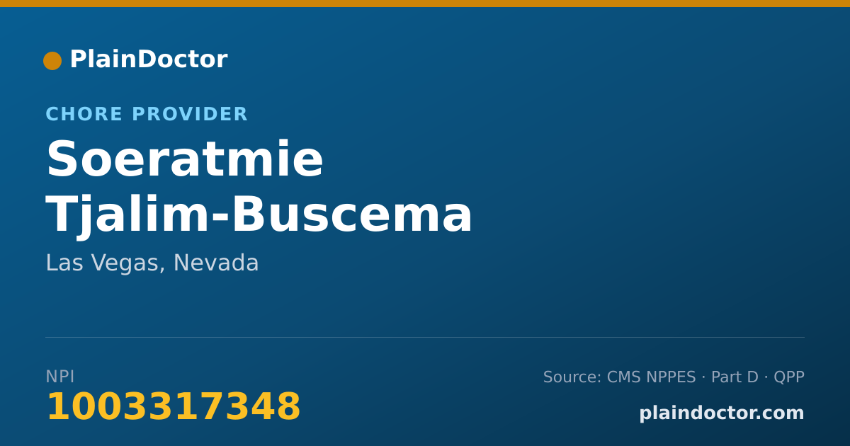 Shareable card for Soeratmie Tjalim-Buscema - Chore Provider, Las Vegas, NV