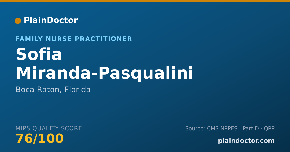 Shareable card for Sofia Miranda-Pasqualini - Family Nurse Practitioner, Boca Raton, FL