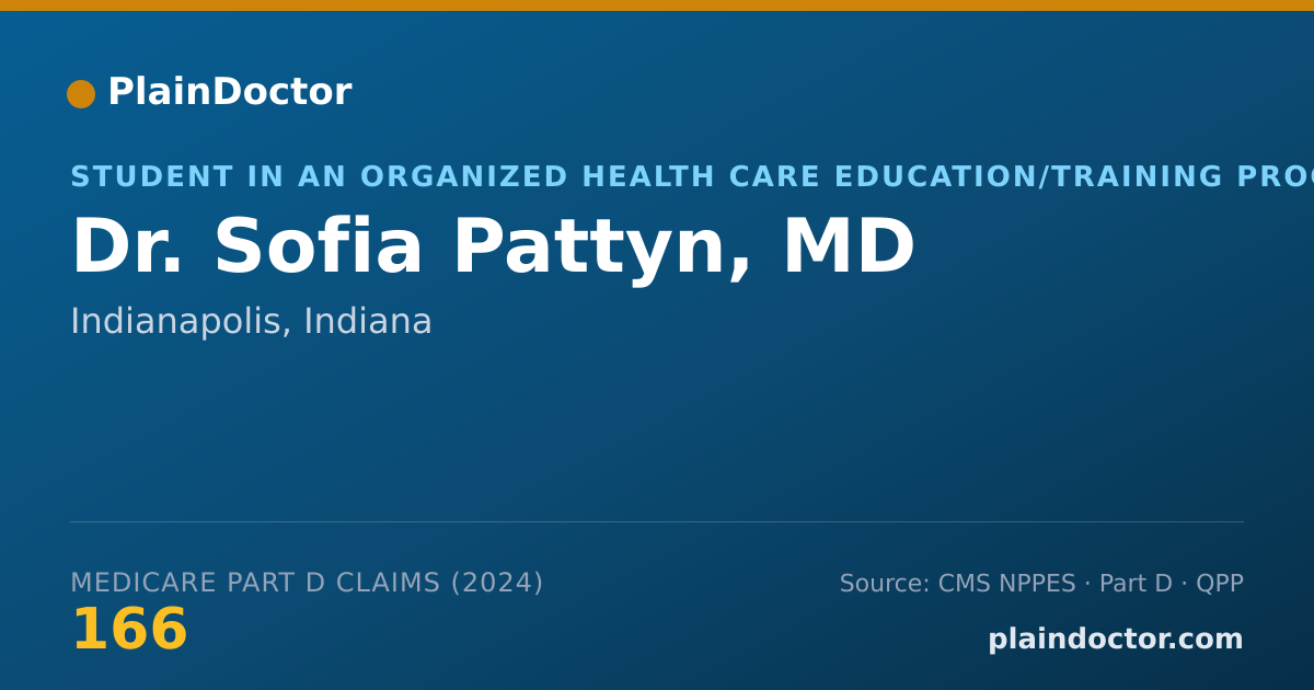 Shareable card for Sofia Pattyn, MD - Student in an Organized Health Care Education/Training Program, Indianapolis, IN