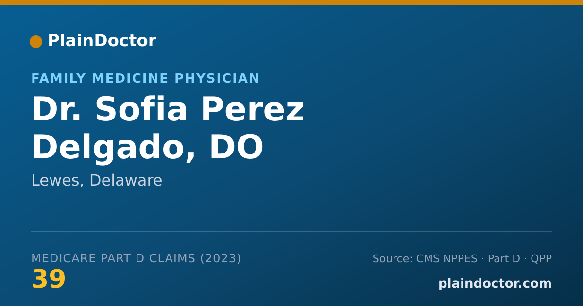 Shareable card for Sofia Perez Delgado, DO - Family Medicine Physician, Lewes, DE