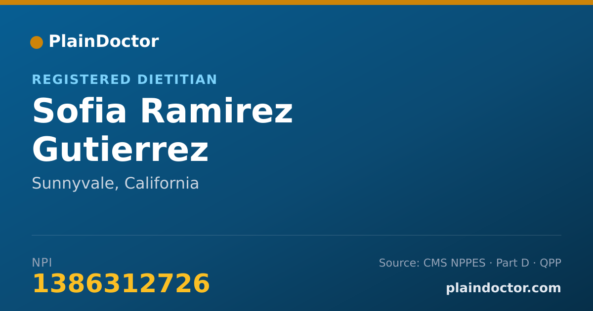 Shareable card for Sofia Ramirez Gutierrez - Registered Dietitian, Sunnyvale, CA