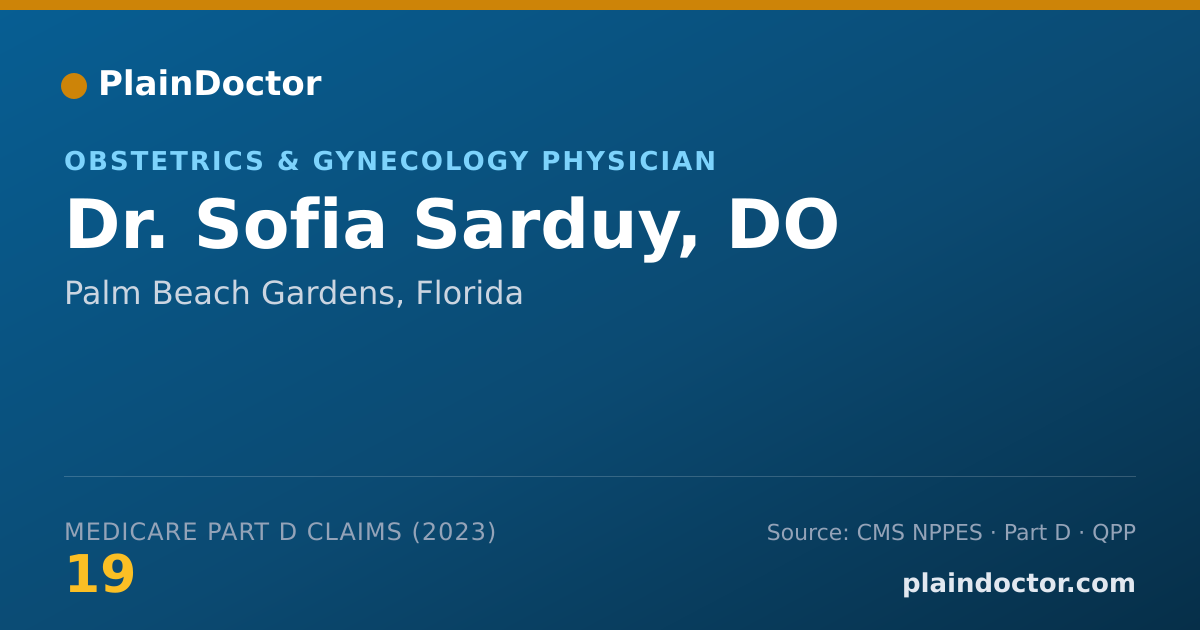 Shareable card for Sofia Sarduy, DO - Obstetrics & Gynecology Physician, Palm Beach Gardens, FL