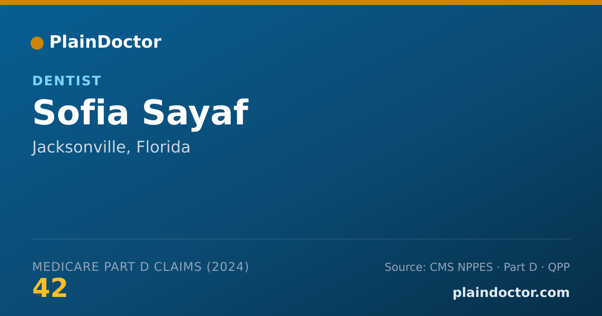 Shareable card for Sofia Sayaf - Dentist, Jacksonville, FL