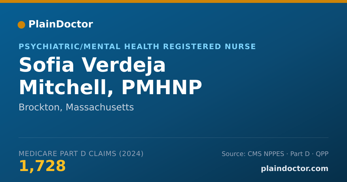 Shareable card for Sofia Verdeja Mitchell, PMHNP - Psychiatric/Mental Health Registered Nurse, Brockton, MA