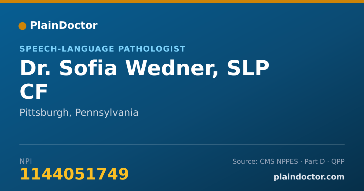 Shareable card for Sofia Wedner, SLP CF - Speech-Language Pathologist, Pittsburgh, PA