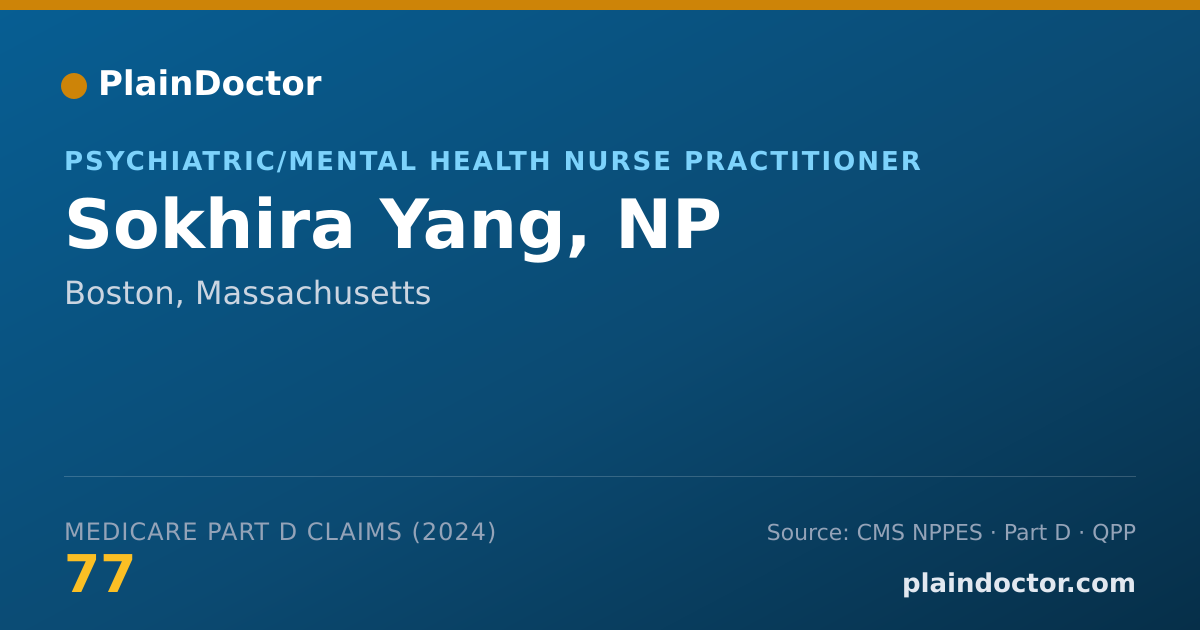 Shareable card for Sokhira Yang, NP - Psychiatric/Mental Health Nurse Practitioner, Boston, MA