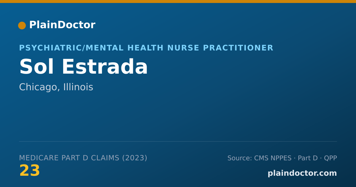 Shareable card for Sol Estrada - Psychiatric/Mental Health Nurse Practitioner, Chicago, IL