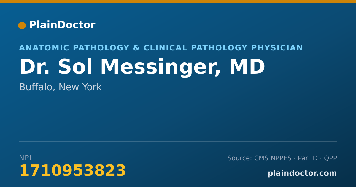 Shareable card for Sol Messinger, MD - Anatomic Pathology & Clinical Pathology Physician, Buffalo, NY
