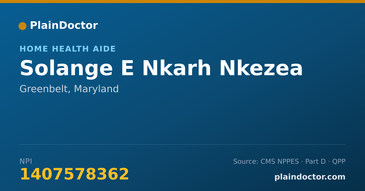 Shareable card for Solange E Nkarh Nkezea - Home Health Aide, Greenbelt, MD
