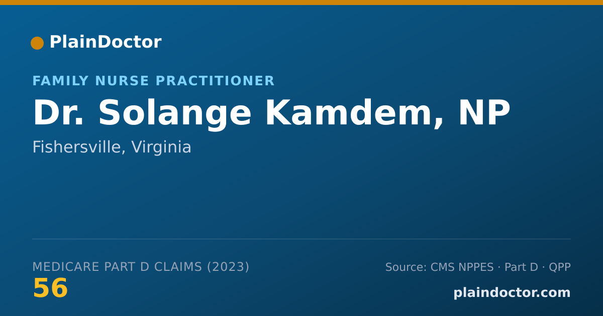 Shareable card for Solange Kamdem, NP - Family Nurse Practitioner, Fishersville, VA