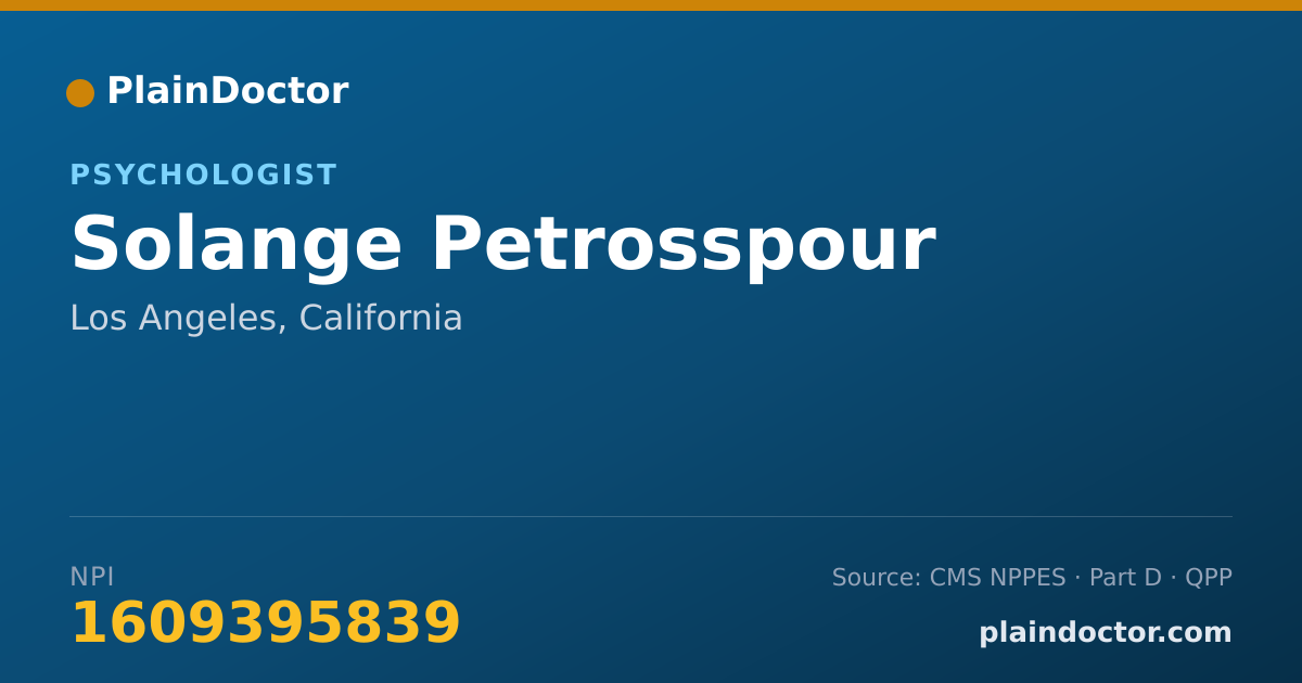Shareable card for Solange Petrosspour - Psychologist, Los Angeles, CA