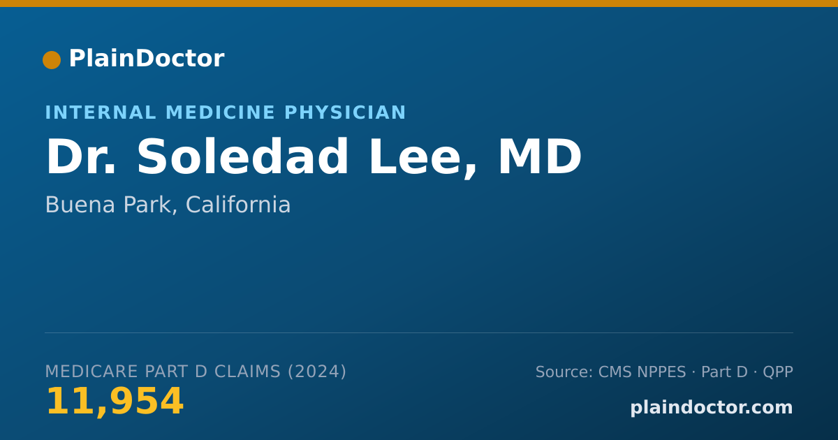 Shareable card for Soledad Lee, MD - Internal Medicine Physician, Buena Park, CA